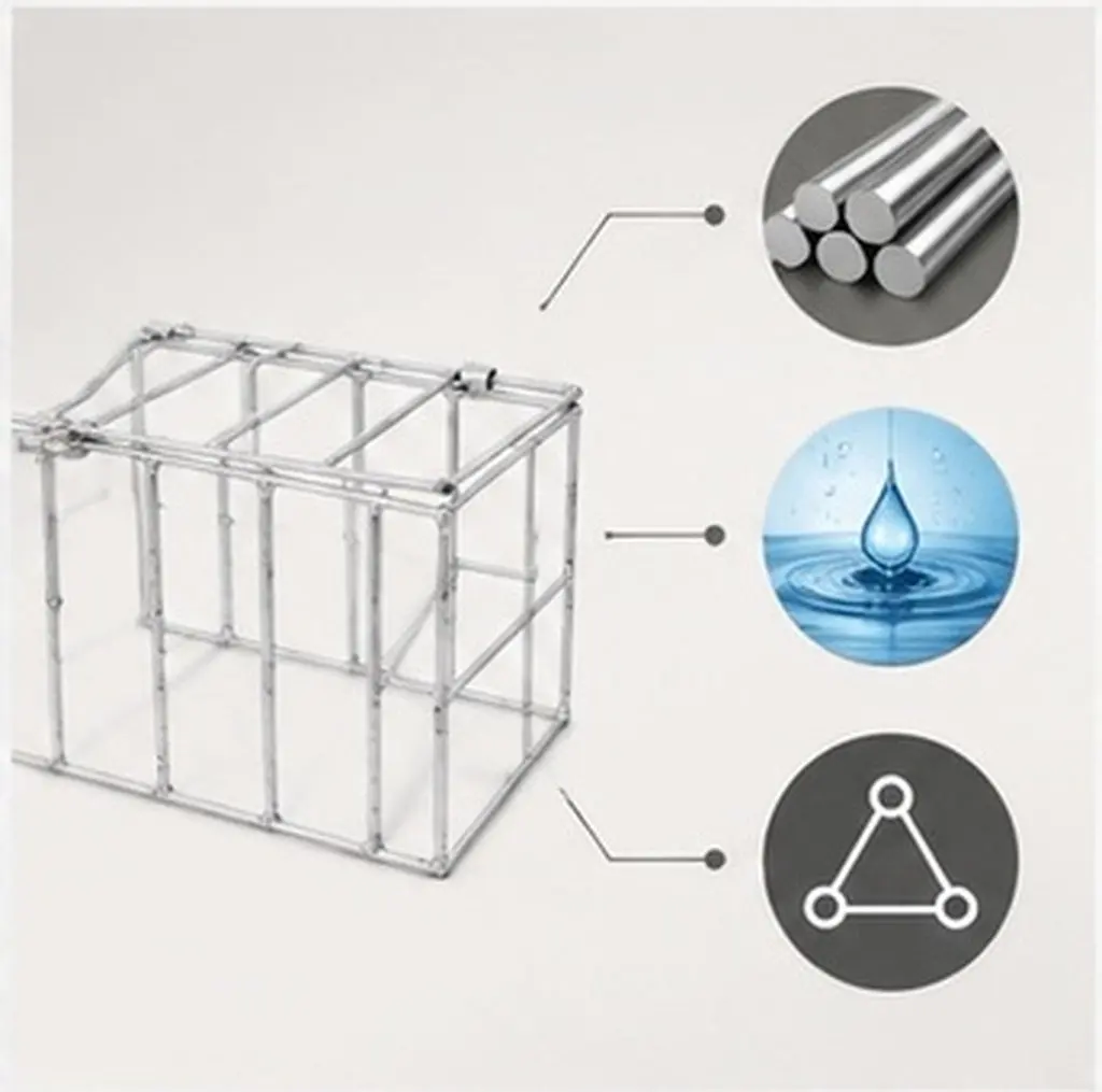 Stackable Iron Wire Basket for Concrete Test Block Maintenance Soaking Curing Hollow Metal Wire Storage Basket Concrete Specimen