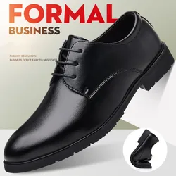 High Quality Formal Leather Men Dress Shoes Breathable Mens Casual Shoes Italian Luxury Brand Lace-Up Non-slip Men Driving Shoes