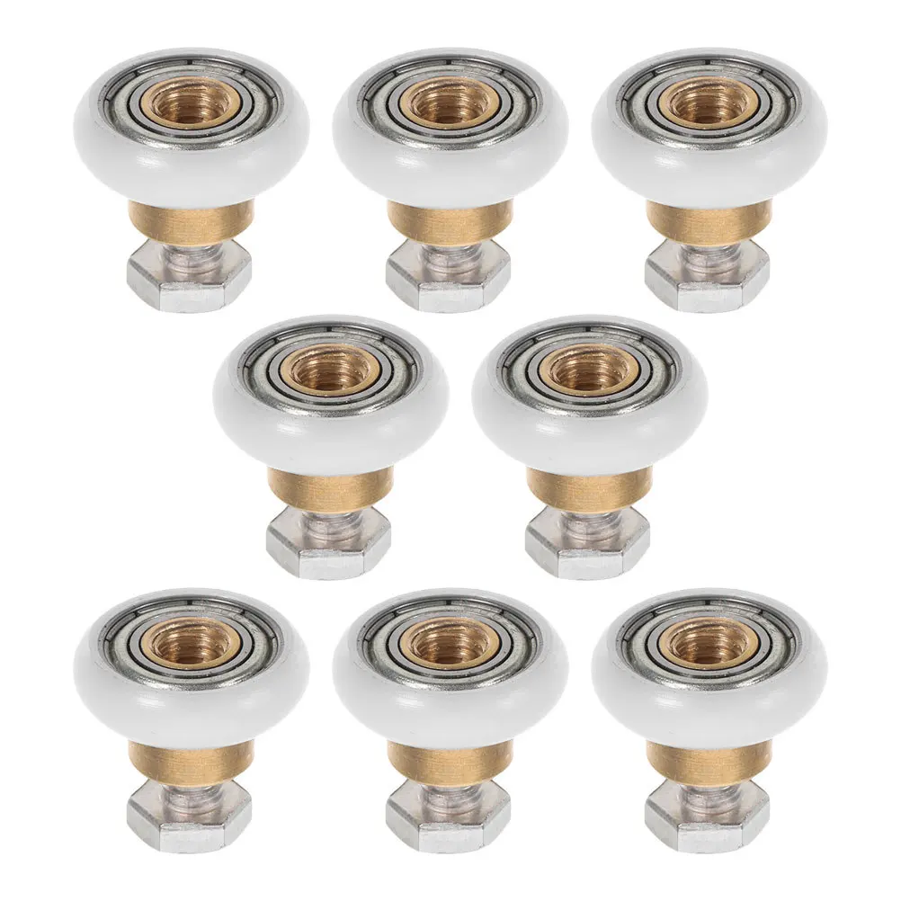 

8pcs Glass Shower Door Rollers Replacement Kit Golden Smooth Sliding Wheels For Bathroom Durable High Strength Bearing