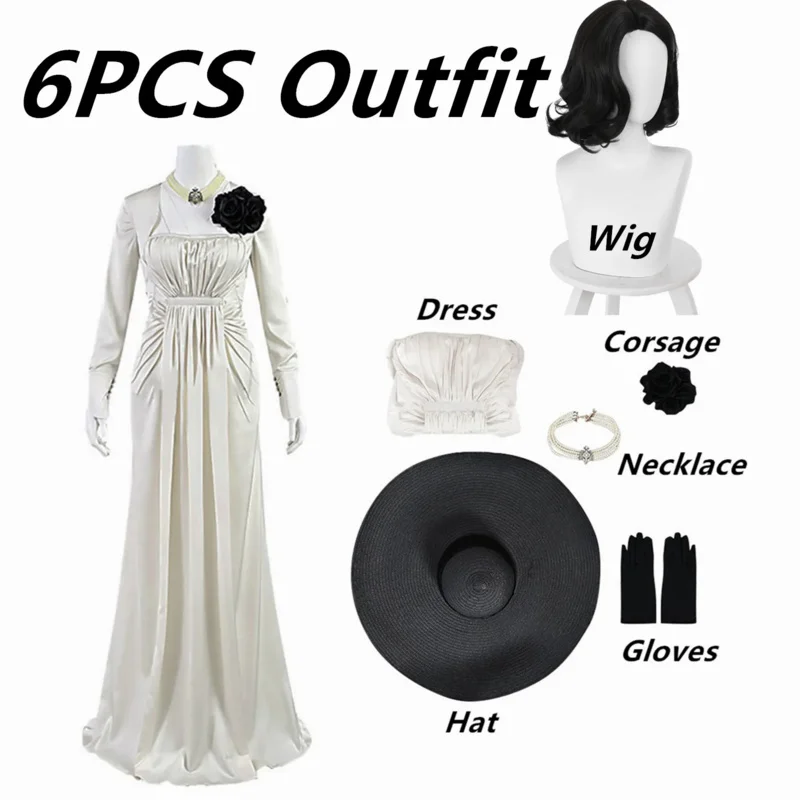 Alcina Dimitrescu Lady Dimitrescu Косплей Костюм Женская Юбка Вечернее Платье Хэллоуин Карнавальный Костюм Платье Для Девочек