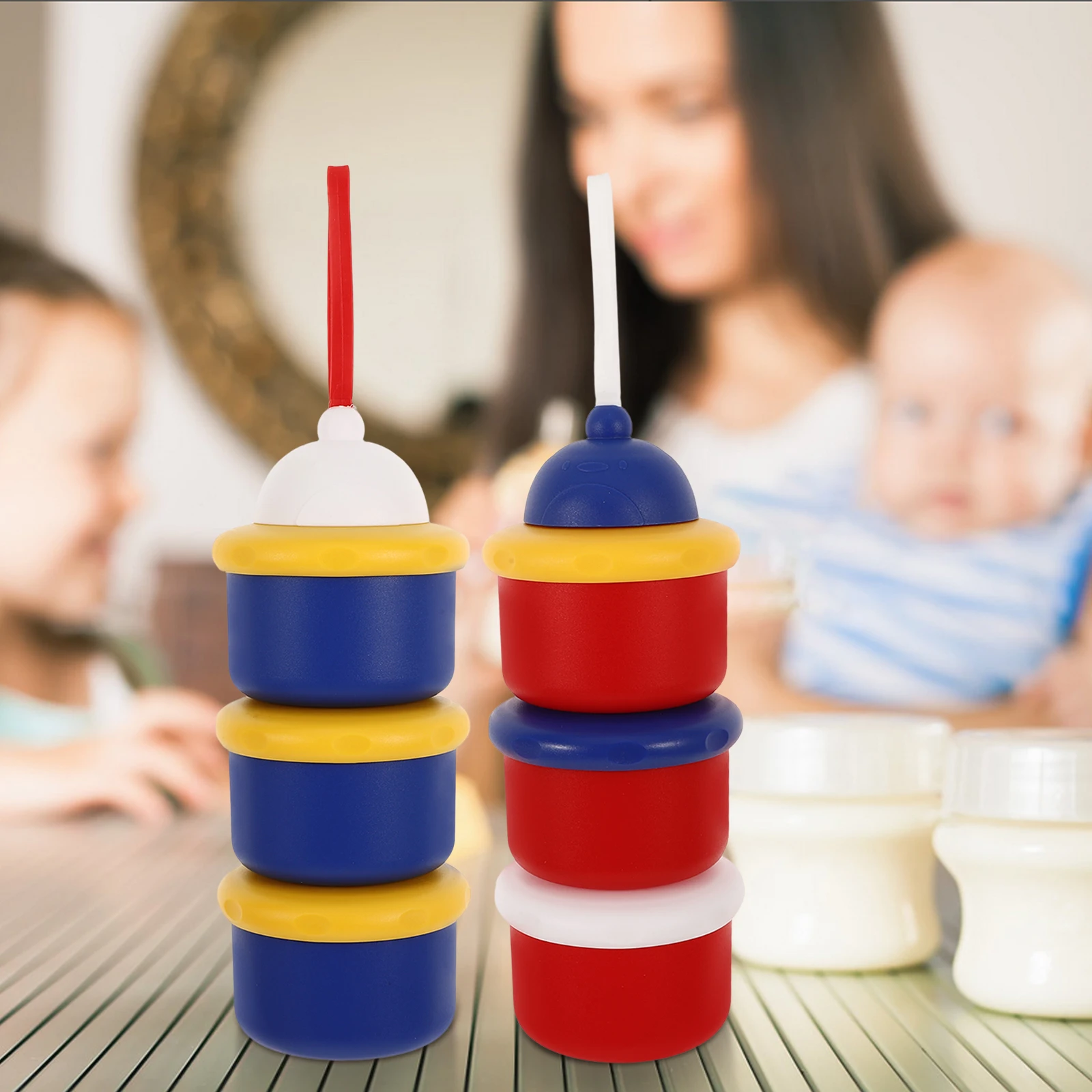 

2Pcs Baby Formula Storage Box Leakproof Milk Powder Container Portable Food Containers Multi Layer PP Safe Healthy Stackable H