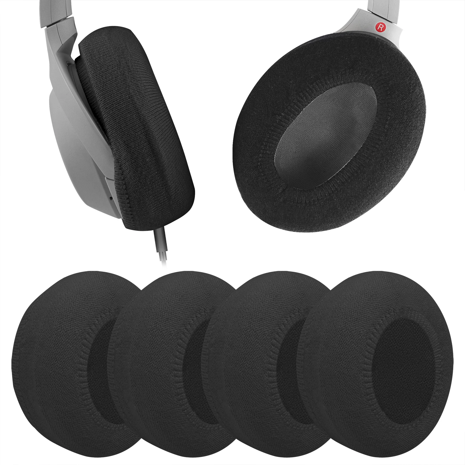 Geekria 2 Pairs Knit Headphones Ear Covers, Washable & Stretchable Sanitary Earcup Protectors for Over-Ear Headset Ear Pads