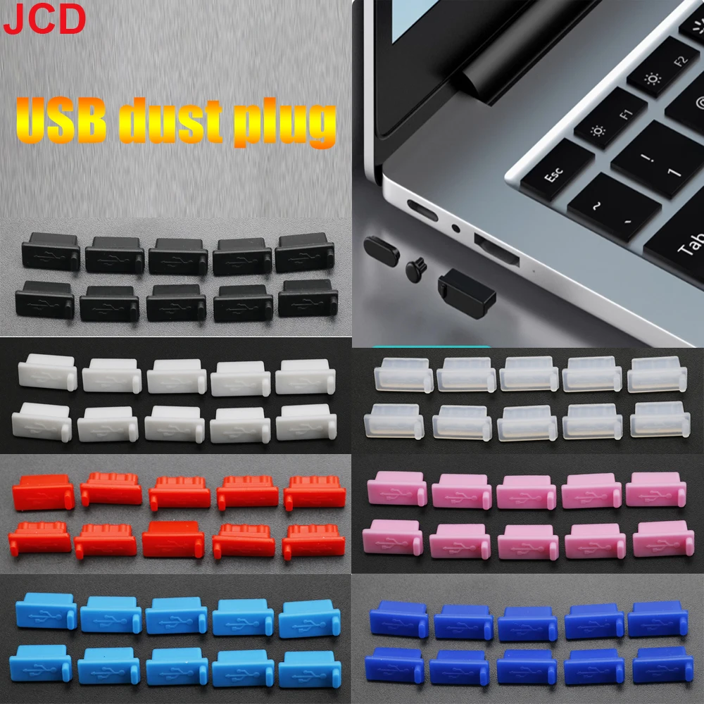 

JCD 10pcs Silicone USB Dust Plug Charger Port Cover Female Jack Interface Dustproof Cap Universal Tablet PC Notebook Laptop