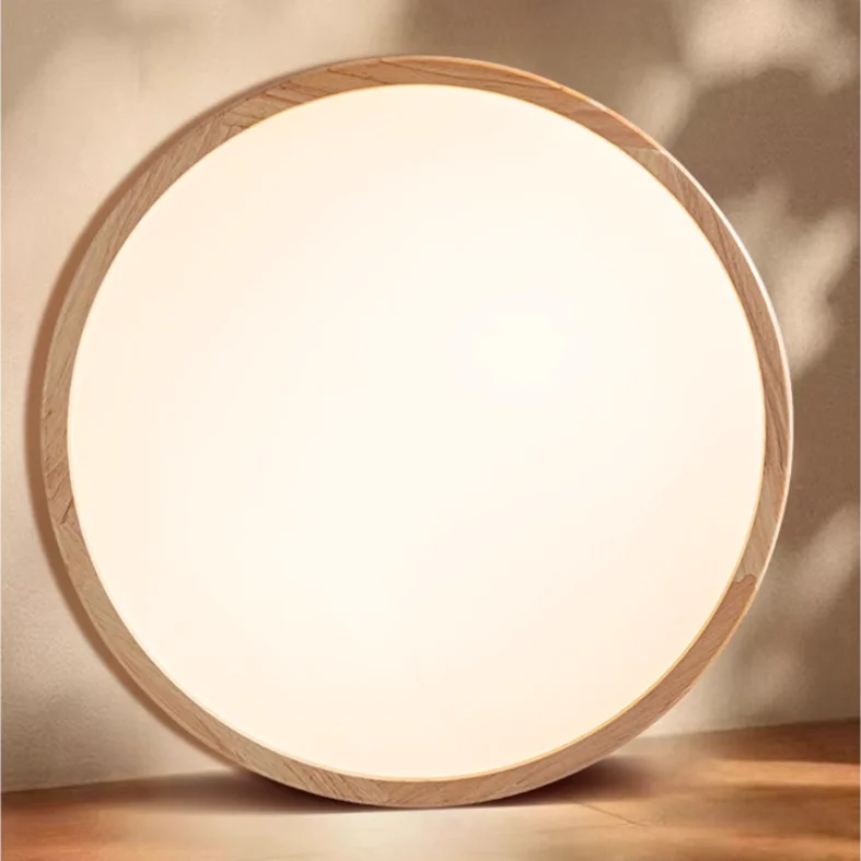 Nordic Solid Wood 360 Degree Luminous Ultra-Thin LED Ceiling Light Indoor Lighting Room Bedroom Living Room Design