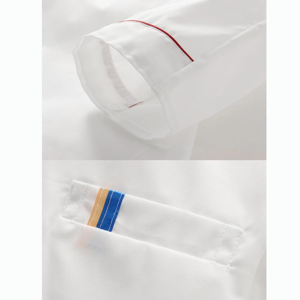 

Red Embossed Long Sleeve Chef Jacket Breathable Wearproof Anti-Splash Work Clothes for Restaurant Hotel Bar Xxl