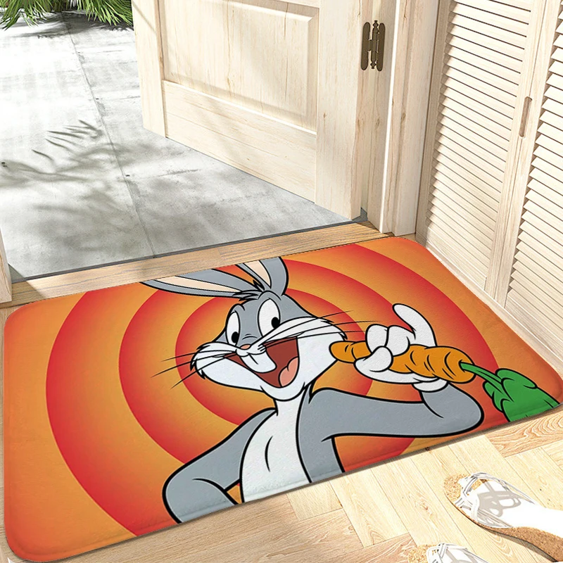 Carpet for Bedroom Cartoon B-Bugs Bunnys Floor Mats for Home Sleeping Room Flannel Custom Veranda Floor Rugs Kitchen Accessories