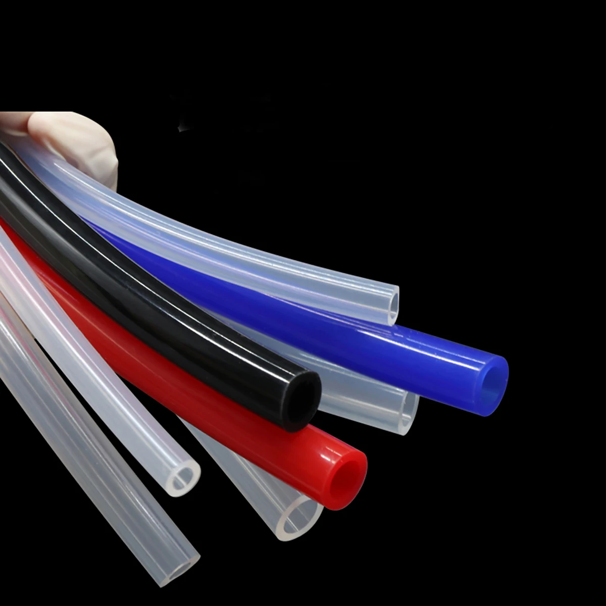 Transparent Red Black Yellow Blue Food Grade Silicone Tube ID 2mmx OD 4mm 2x4mm Thick 1mm Flexible Rubber Hose Soft Pipe