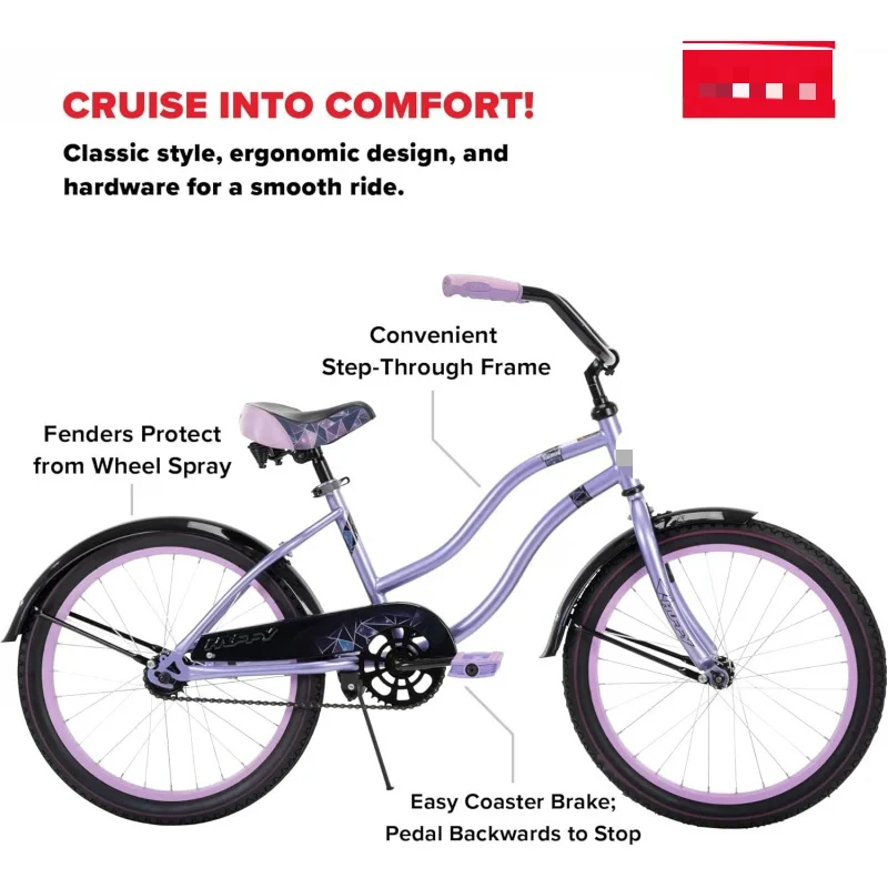 AHuffy Cruiser Bike,Fairmont or Woodhaven Model,Perfect for Casual Rides,Ergonomic Upright Design,Rear Rack and Basket Available