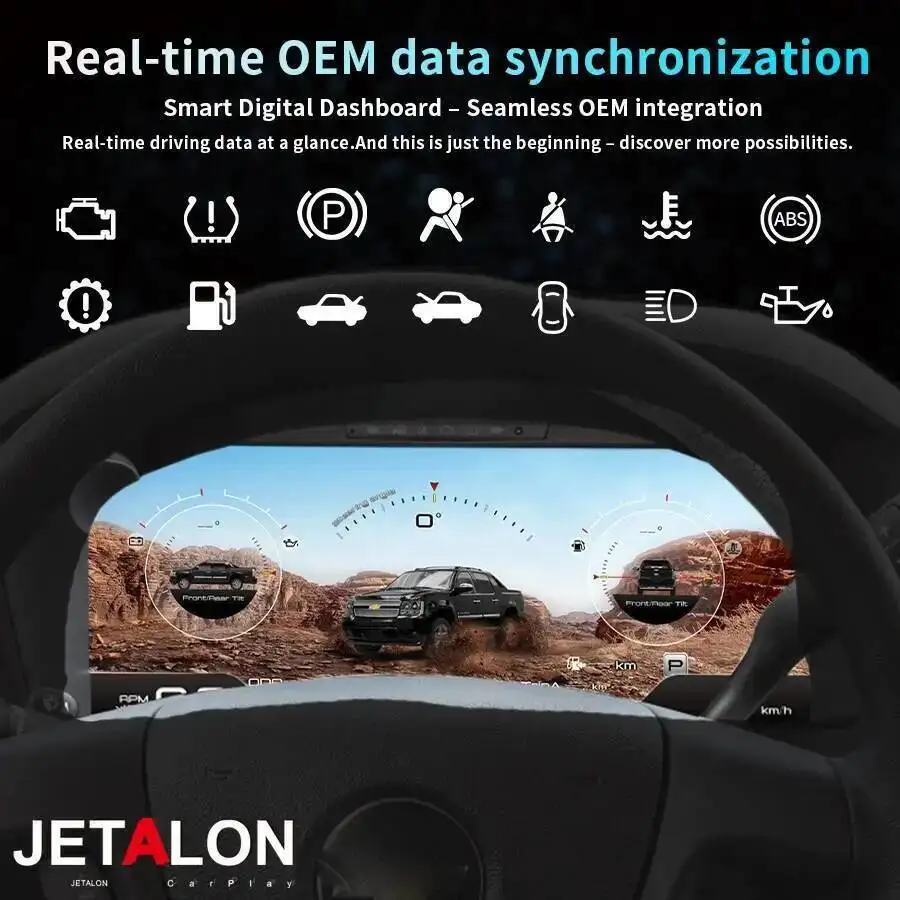 Pannello del cruscotto LCD per Chevrolet Silverado Tahoe 2007-2013 Strumento digitale Virtual Cockpit Contagiri Contachilometri Tachimetro