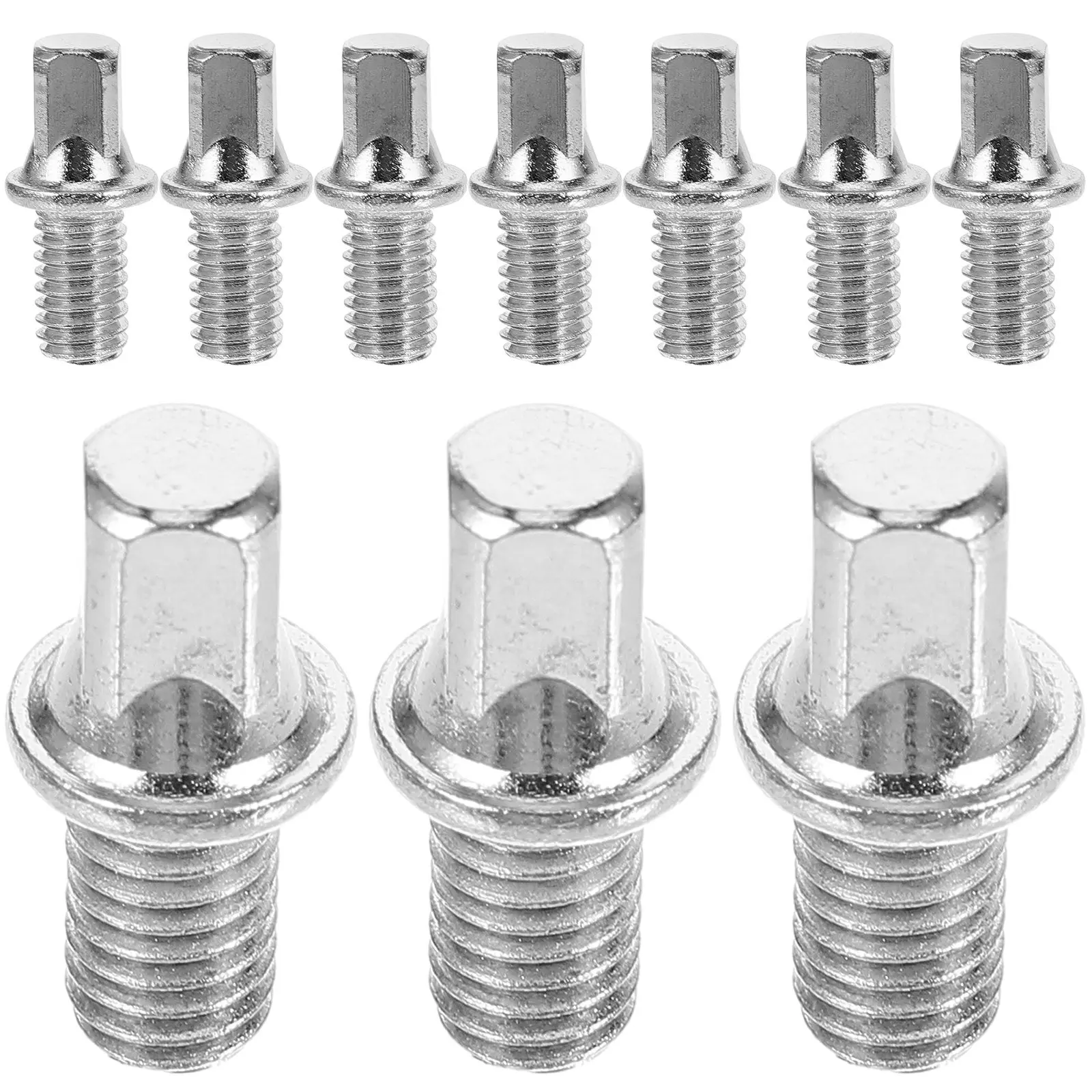 10Pcs Drum Set Screws M6x10mm Silver Plated Iron Reliable Strength for Snare Drum Strainer Bolt Pedal Shaft Percussion Tools