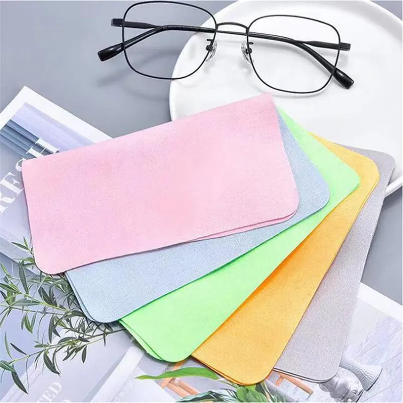 Limpiador de gafas de gamuza suave, paño limpio de microfibra para lentes, toallitas de limpieza para pantalla de teléfono, herramientas, 5 uds.