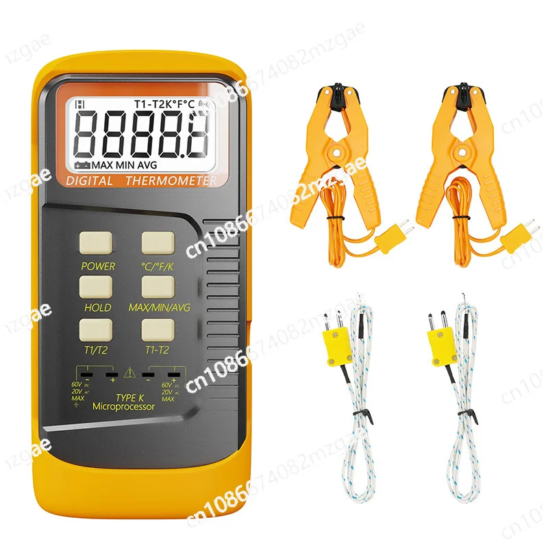 Digital K Type Thermocouple Thermometer -50 to 1300°C Dual Channel, 2 Pipe Clamps and 2 Sensor Probes for Accurate Measurement - view 3