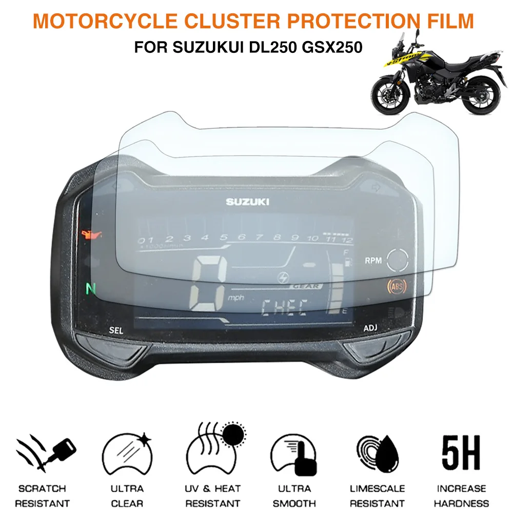 Película de instrumento de protección de pantalla antiarañazos para velocímetro de motocicleta, para Suzuki DL250 GSX250R v-strom 250 DL v-strom 250 GSX 250R