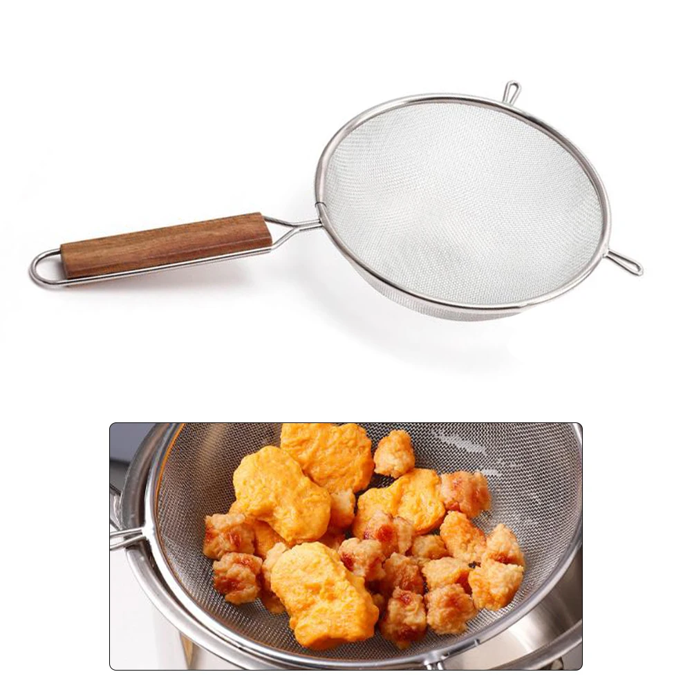 Stainless Steel Fine Mesh Food Filter Sieve With Ergonomic Handle For Straining Liquids Rinsing Grains Draining Pasta And Siftin