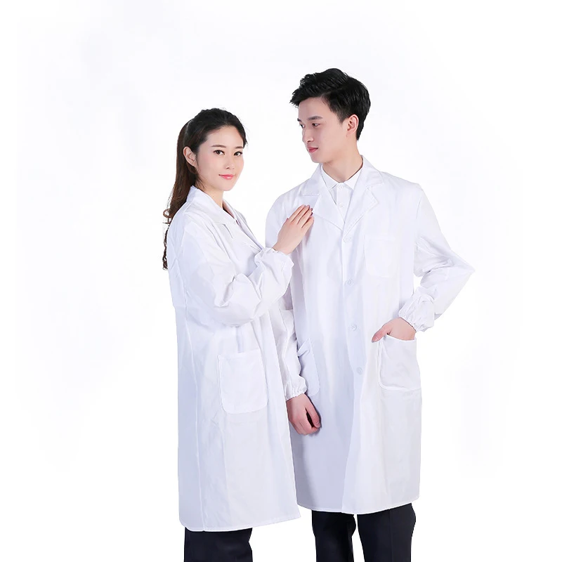 White Lab Coat For Doctor Unique Hospital Scientist School Fancy White Coat Professional Costume For Students Adults 2 colors