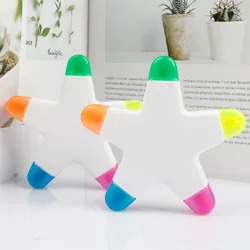 Creative Star Shape Light Color Fluorescent Pens Markers with 5 Colors, Great for Journal Planner Note Taking and Coloring Book