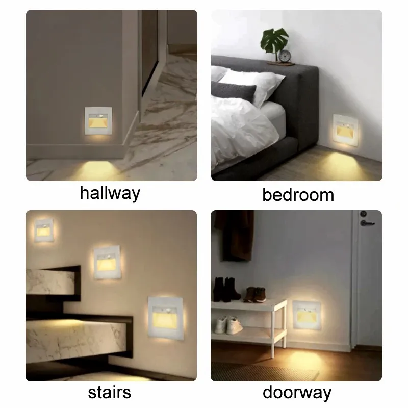 Lámpara de pared Led F5 con Sensor de movimiento PIR, luz empotrada para escalera, luces de pasillo, iluminación de escaleras, decoración de pared Interior para el hogar