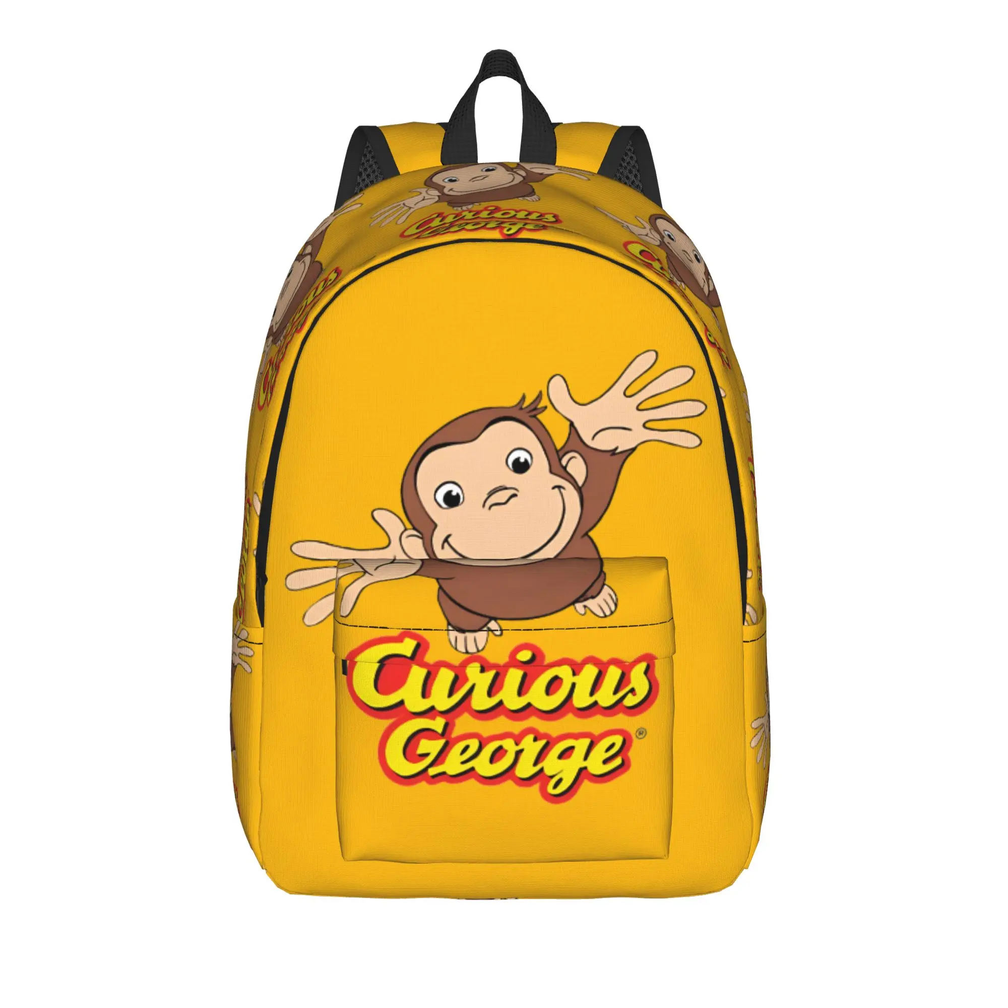 Curious George Hello Logo Backpack  Elegant Backpacks Male Hiking Print High School Bags High Quality Rucksack