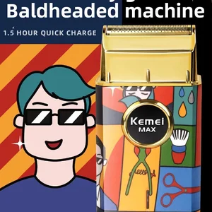 Kemei-bir elektrikli Tıraş Bıçağı Da, erkekler için, şarj, USB, ağ, benzersiz hediyeler, retro, Km-Rs7098, zarif, toptan satış Aküde ilk 10 satış, 20v usta - №2