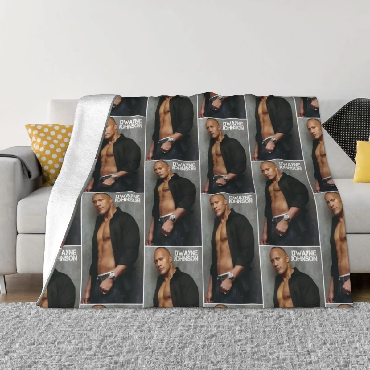 

dwayne the rock johnson Throw Blanket Flannel Blanket Plaid