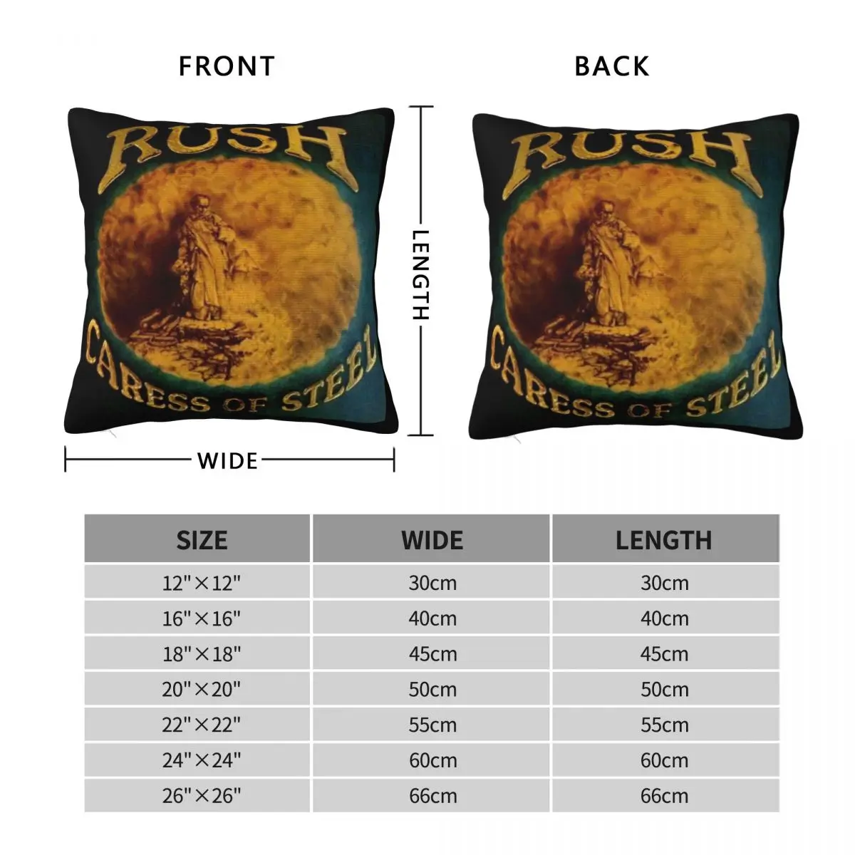 Rush Carress Of Steel Square Pillowcase Polyester Linen Velvet Creative Zip Decor Pillow Case Bed Cushion Cover 45x45