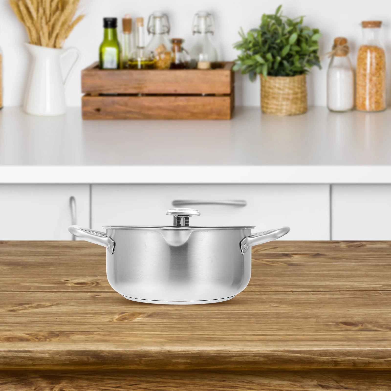 Olla freidora de acero inoxidable con Control de temperatura, sartén para el hogar, cocina, con termómetro, 1 Uds.