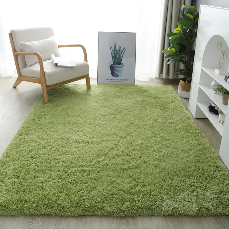 RULDGEE Shaggy Thick Washable Silk Plush Carpet Floor Mats Stitching livingroom Alfombra Bedroom Carpet Bay Window Mat