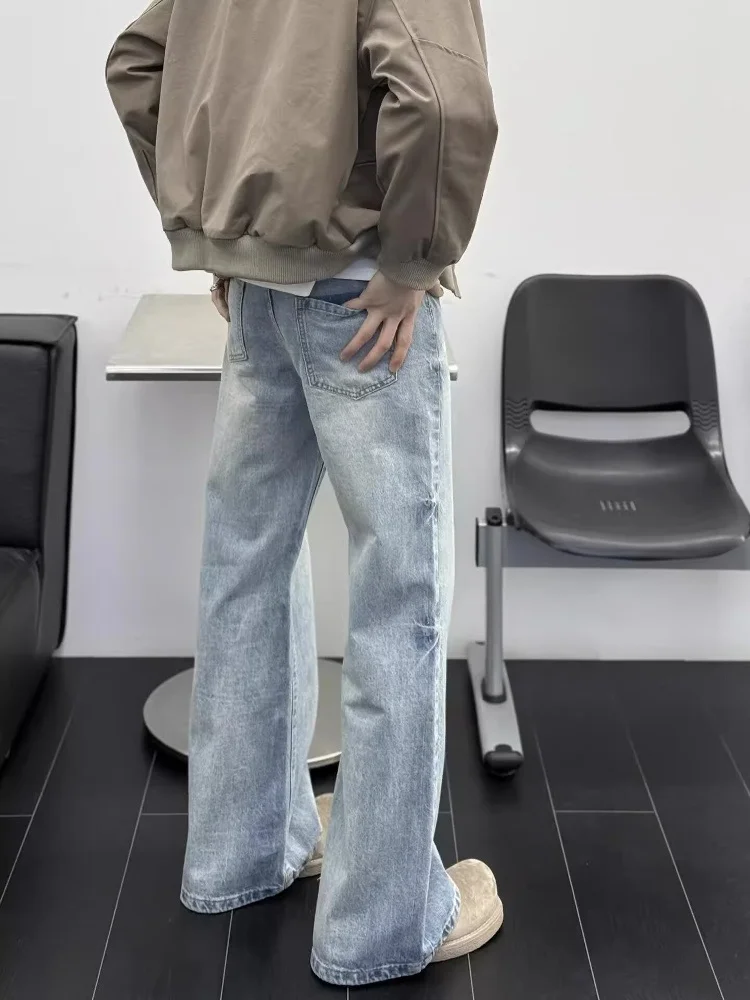 جينز رجالي فضفاض من American Retro Waed High Street كاجوال للتخسيس طويل القامة ومتعدد الاستخدامات سروال طويل فضفاض مستقيم الساق #4