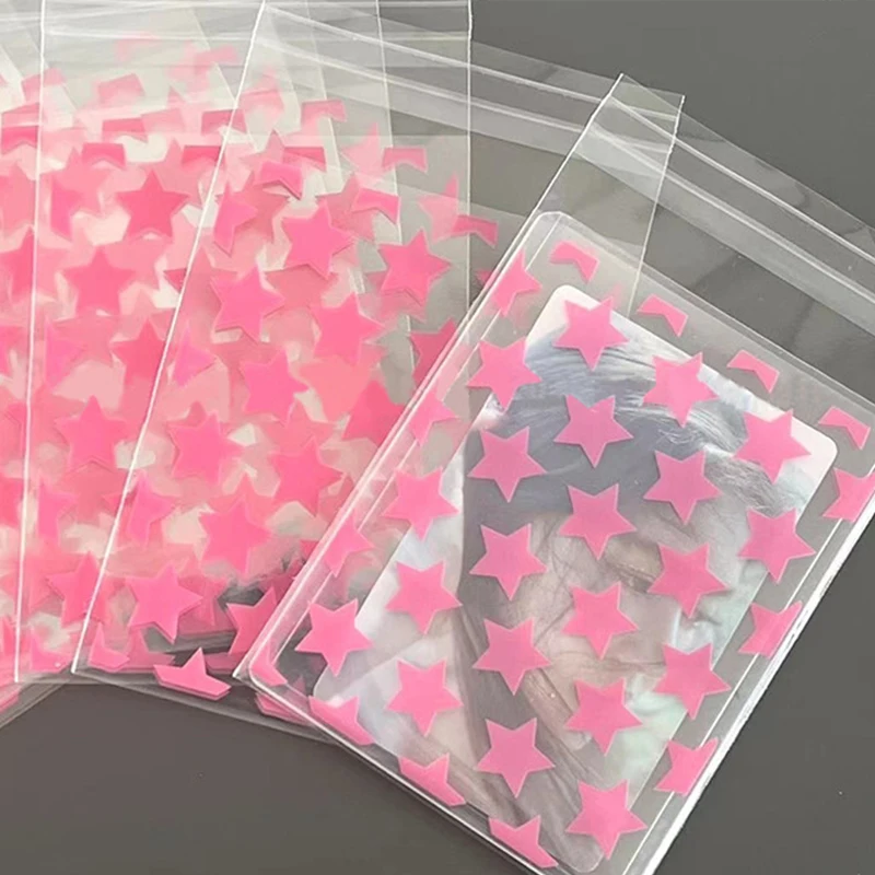 50pcs Plastic Organizer Bag Korea Star Album Photo Card Packaging Bags 8*10cm Self-adhesive Polybag Pouches Jewelry Storage