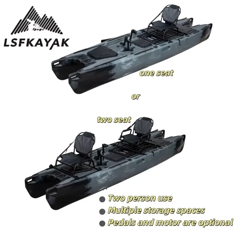 China Factory New Sea Fishing Kayak For Two Person Kayak With Propeller Pedal Kayak Can Install Motor