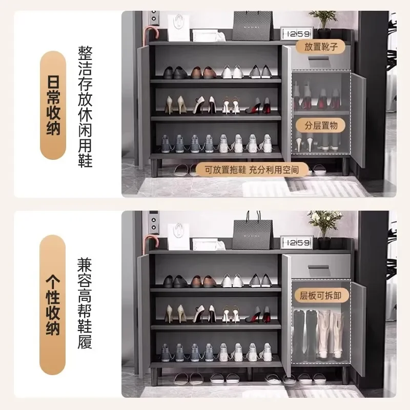 Large Capacity Shoe Cabinet for Entryway Hallway Multi Functional Storage Locker Household Door Porch Rack Popular Design