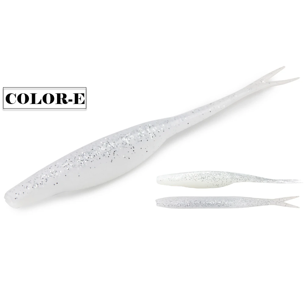 Spinpoler TPR Jerk Shad Leicht gegabelter Schwanz schwimmender künstlicher Silikon-Swimbait-Angelköder für Zander Hechtbarsch Bass Pesca