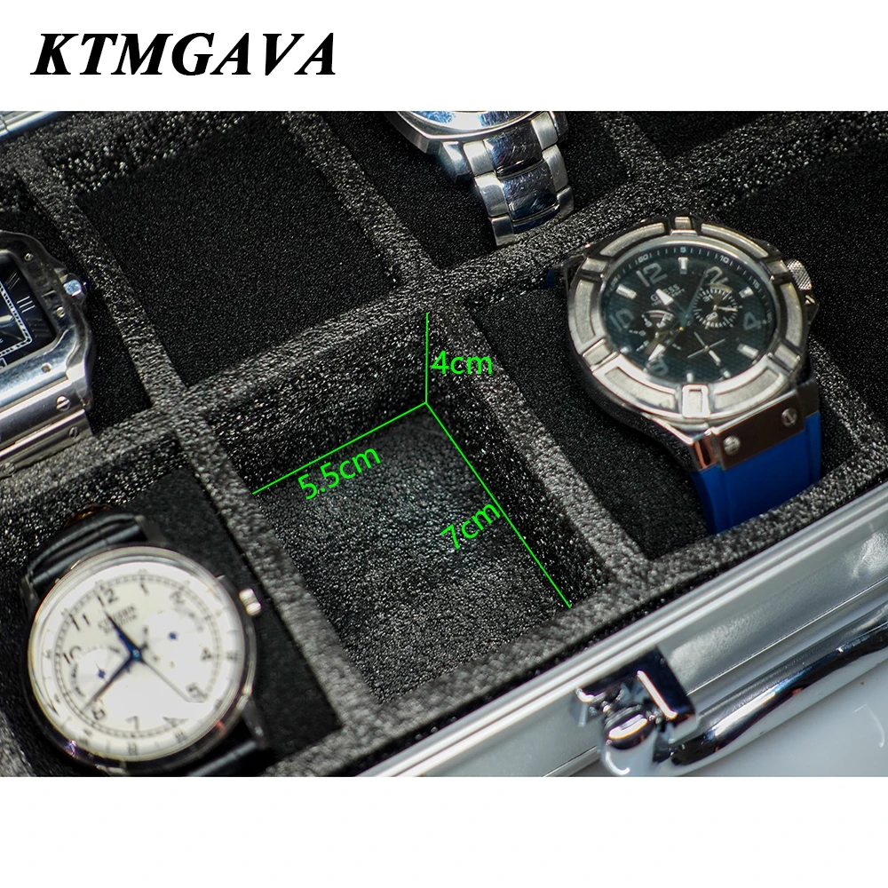 10/18 Girds Luxury Premium Quality Watch Box Aluminum Alloy Produc Pattern Storage Clock Box Collection Display Gift Boxes