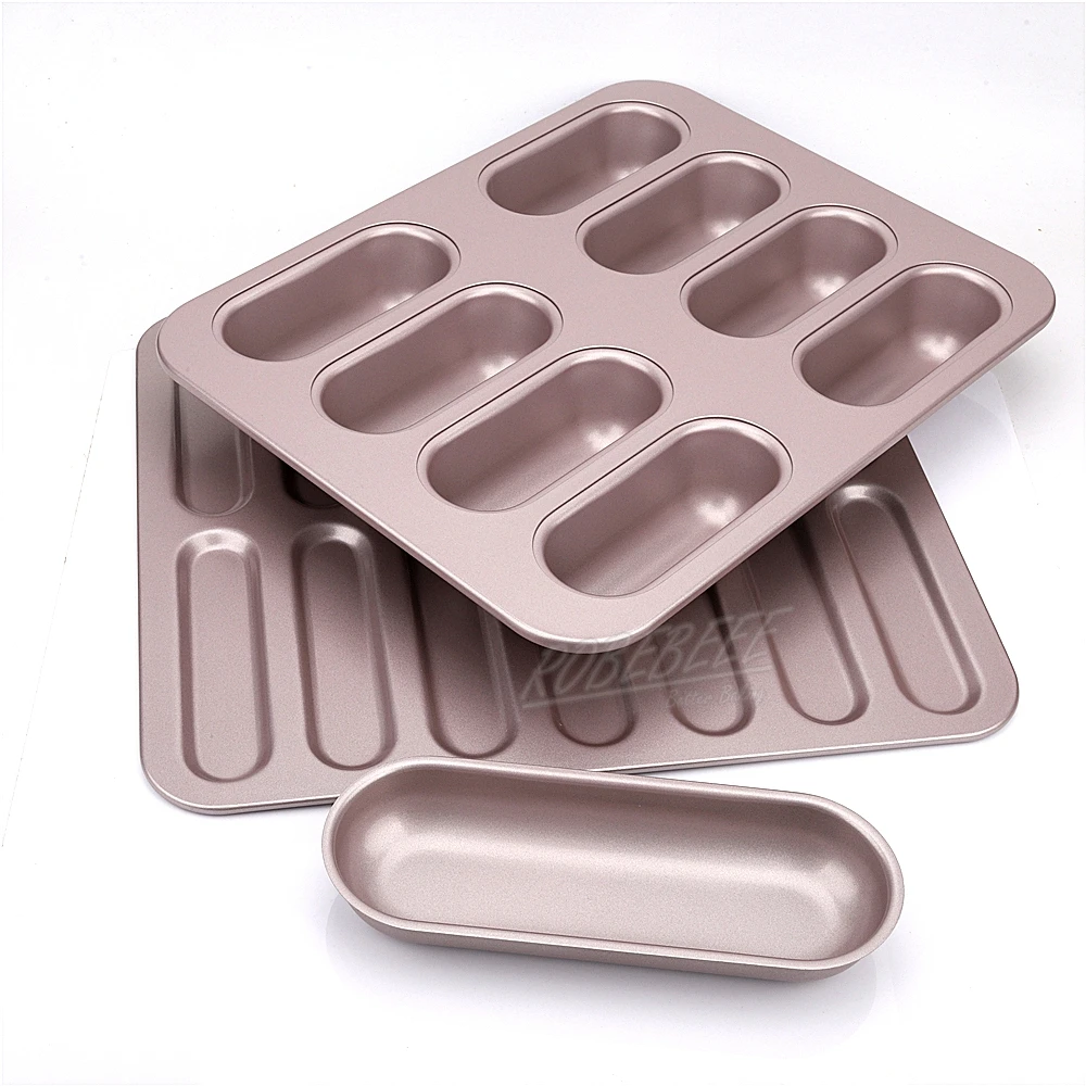 Different Long Oval Shape Nonstick Carbon Steel Hotdog Mold Lightning Eclair Molde Cheese Tart Mould DIY Home Bakeware Gadgets