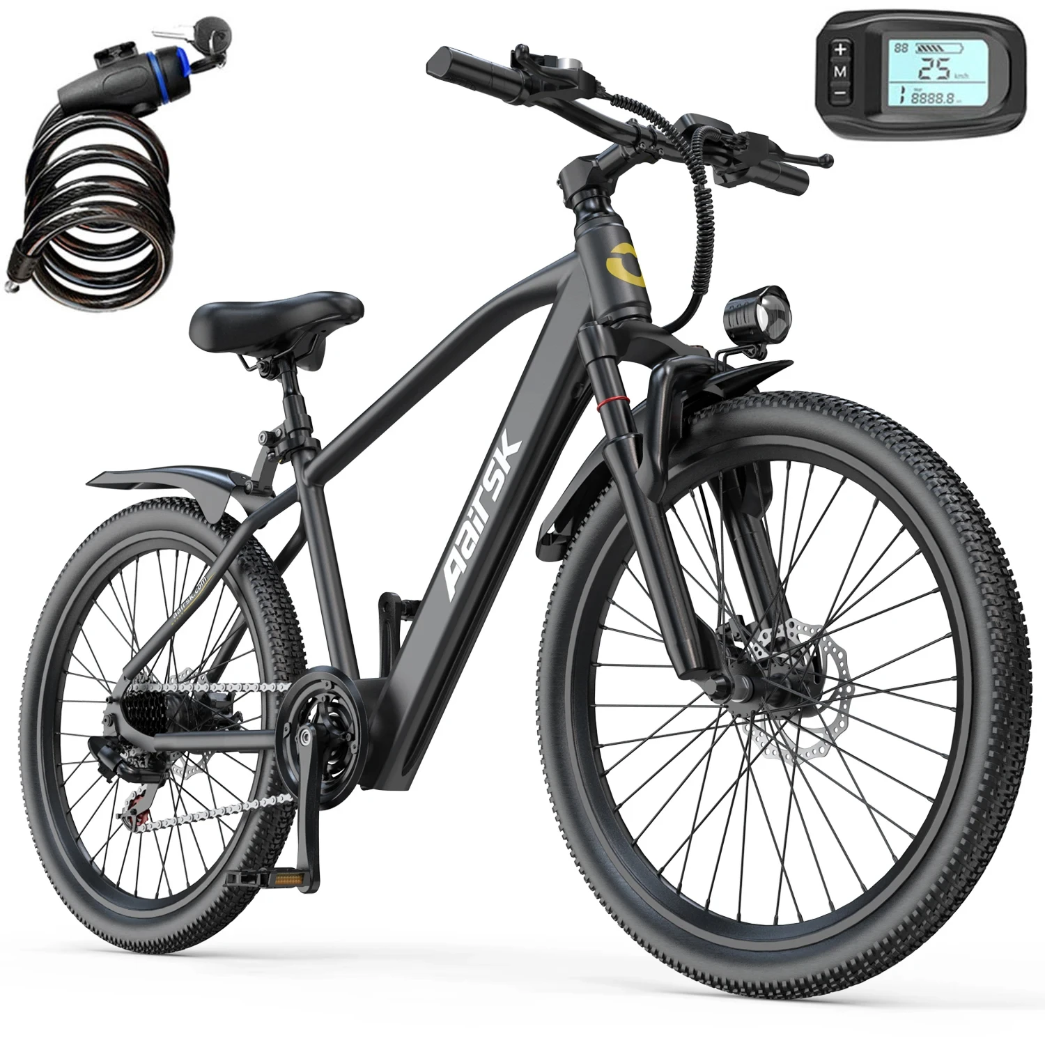 AliExpress NONE Aairsk GT300 Adult Electric Bike 250W Motor 36V10Ah Lithium Battery Mountain Electric Bicycle 26 Inch Tire City Commuting E-bike