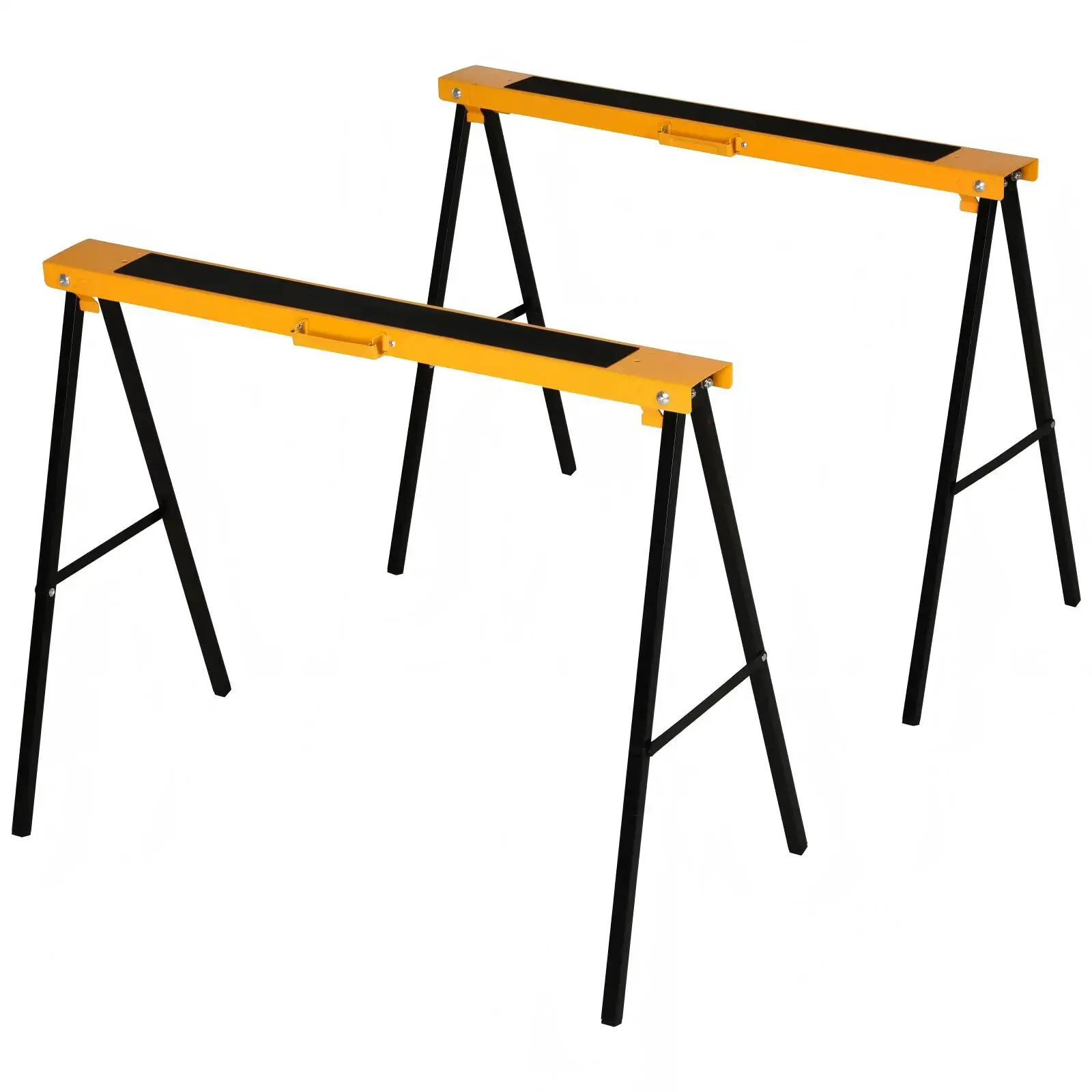 2 Pack Portable Folding Sawhorse, Saw Horse Brackets Steel Folding Sawhorse Legs w/handle For Carpenters Woodworking Tool