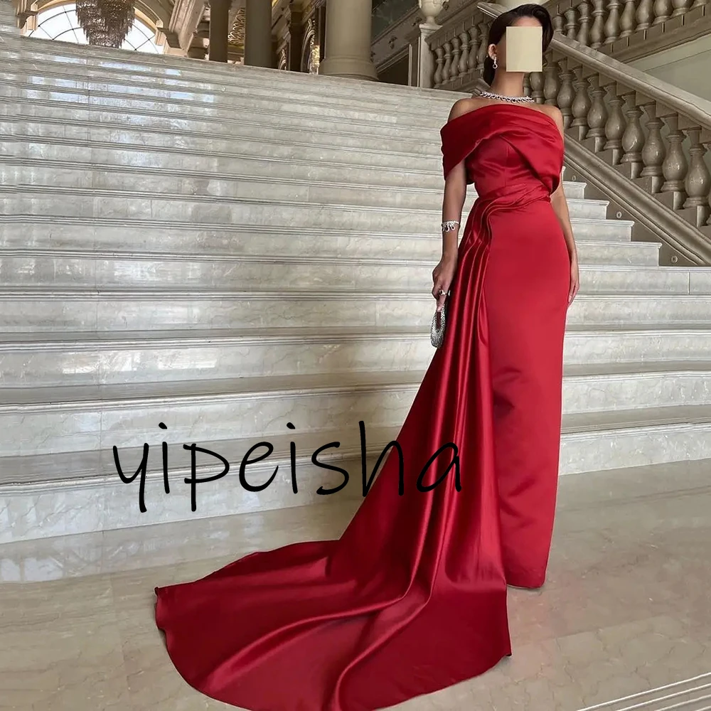 Robe de Bal Simple en Satin Rouge pour Femme, Élégante, Personnalisée, Longueur au Sol, VincFormelle, Peu importe