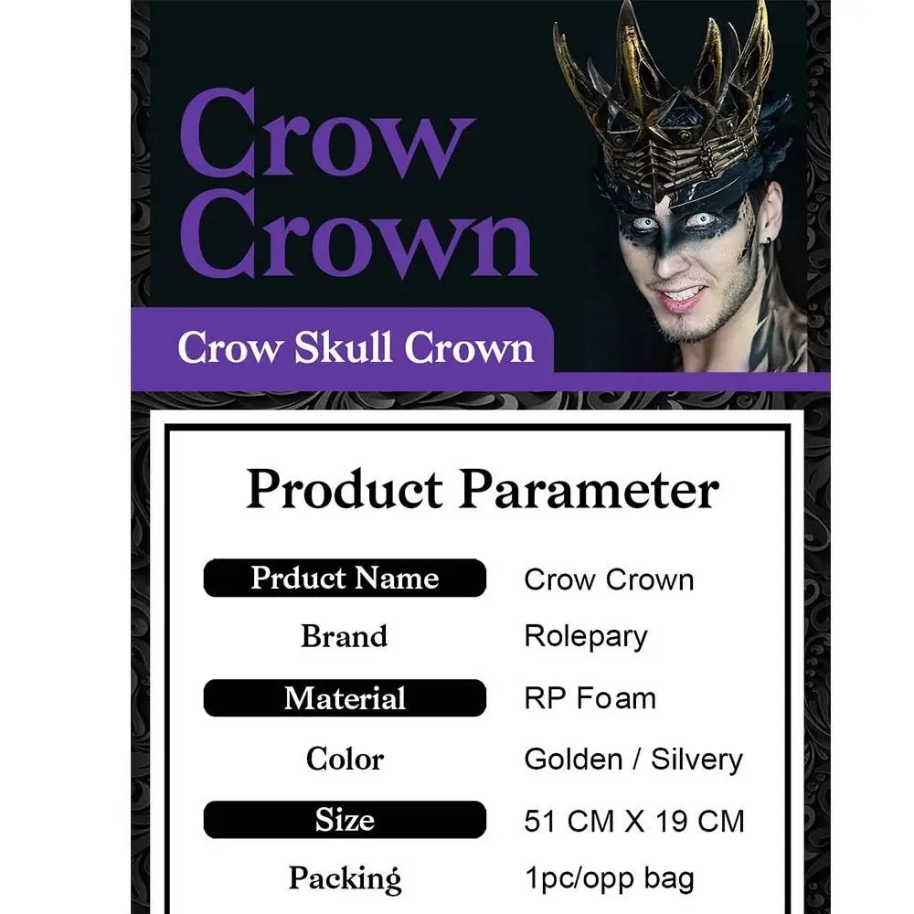 Bar Mitzvah couronne mousse corbeau couronne Style coréen bandeau sorcière couronnes Cosplay Pros cerceau de cheveux diadèmes ronds ornements de cheveux