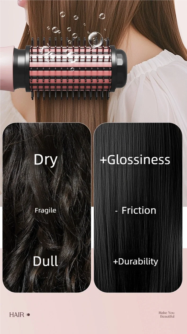 TINSOL Negativ-Ionen-Heißluftbürste Professionelles Styling-Tool Multifunktionale Beheizte Locken- und Glättungsbürste – Detail 7