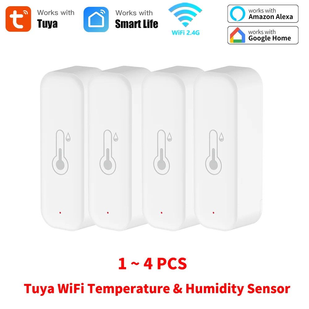 Tuya – capteur de température et d'humidité WiFi, pour maison intelligente, thermomètre, hygromètre, application, télécommande, fonctionne avec Yandex Alexa