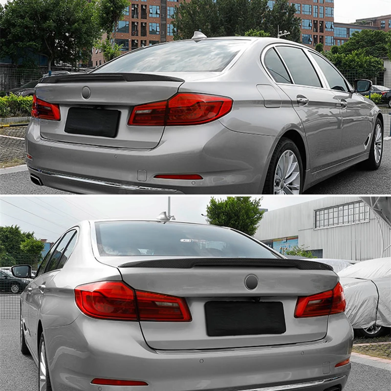 For BMW 5 Series G30 2018-2020 Year P Spoiler Sport ABS Plastic Carbon Fiber Look Rear Trunk Wing Car Body Kit Accessories