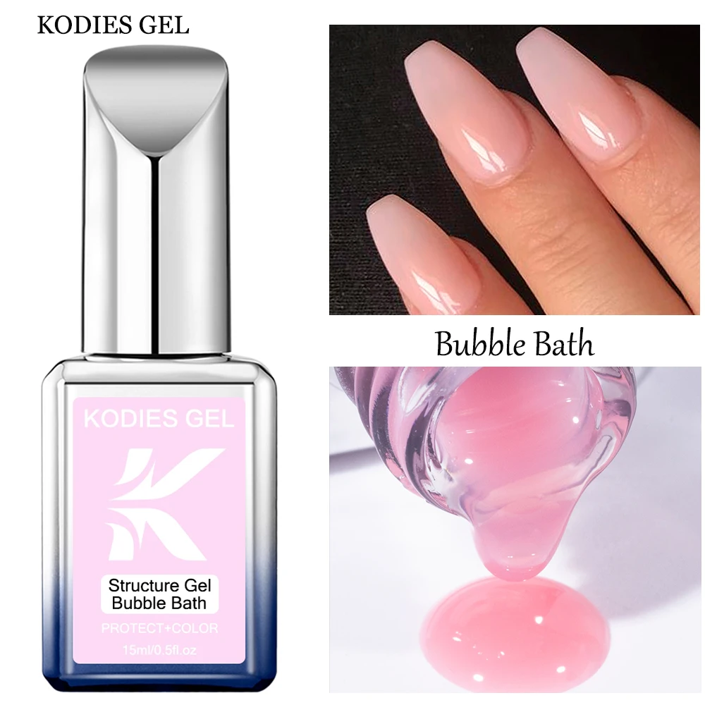 KODIES GEL Base en caoutchouc Gel vernis bain moussant Camouflage couleur manteau tremper UV Pastel ongles Gel vernis laque manucure française