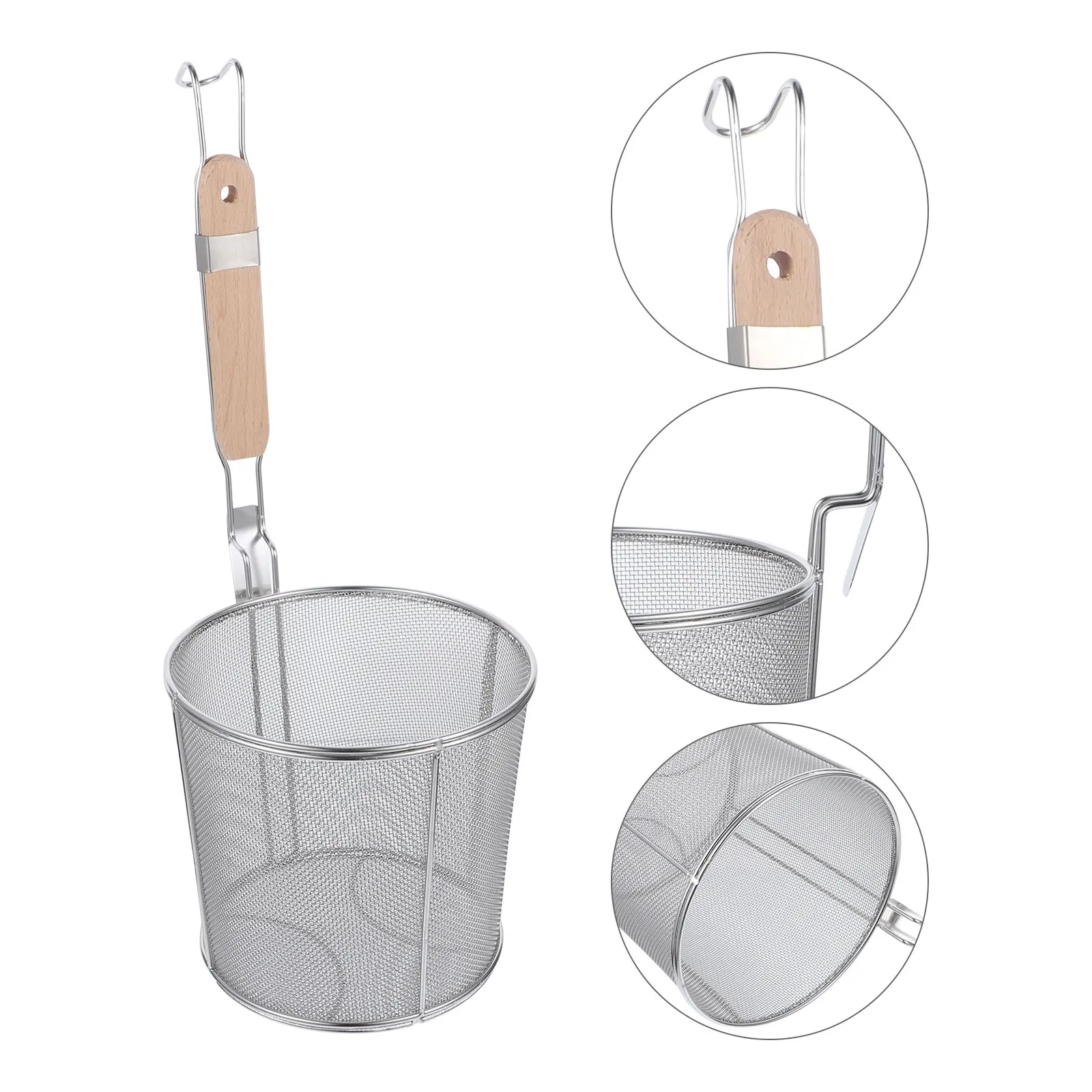 

Дуршлаг для лапши из нержавеющей стали, сетчатый фильтр, ложка, легкий кухонный гаджет, крючок с длинной ручкой, глубокая корзина, дизайн для