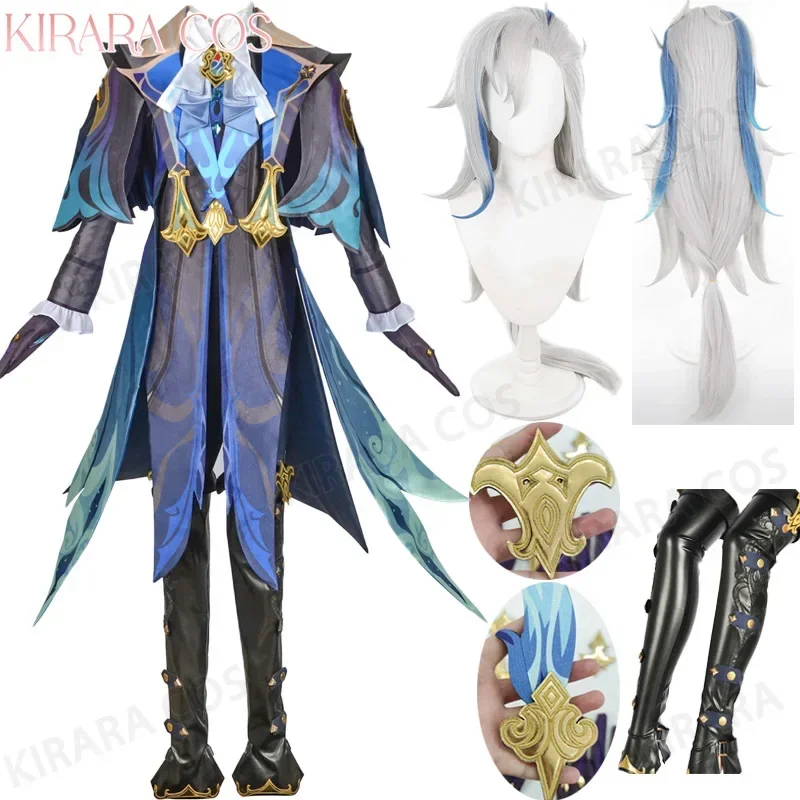 Neuvillette Cosplay Costumes Wig Hair Fontaine Dragon of Water New Arrival for Men Party Outfits Game Impact Costumes