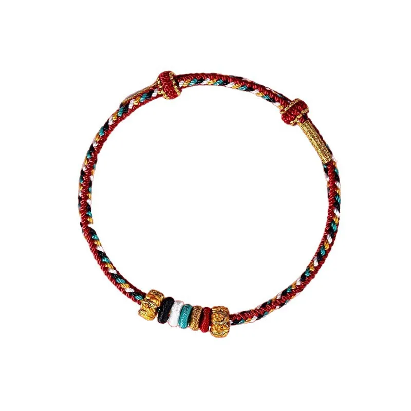 2026 New Five Elements Red String Bracelet Woven Metal Wood Water Fire Earth Balance Unisex Peace Lucky Daily Jewelry