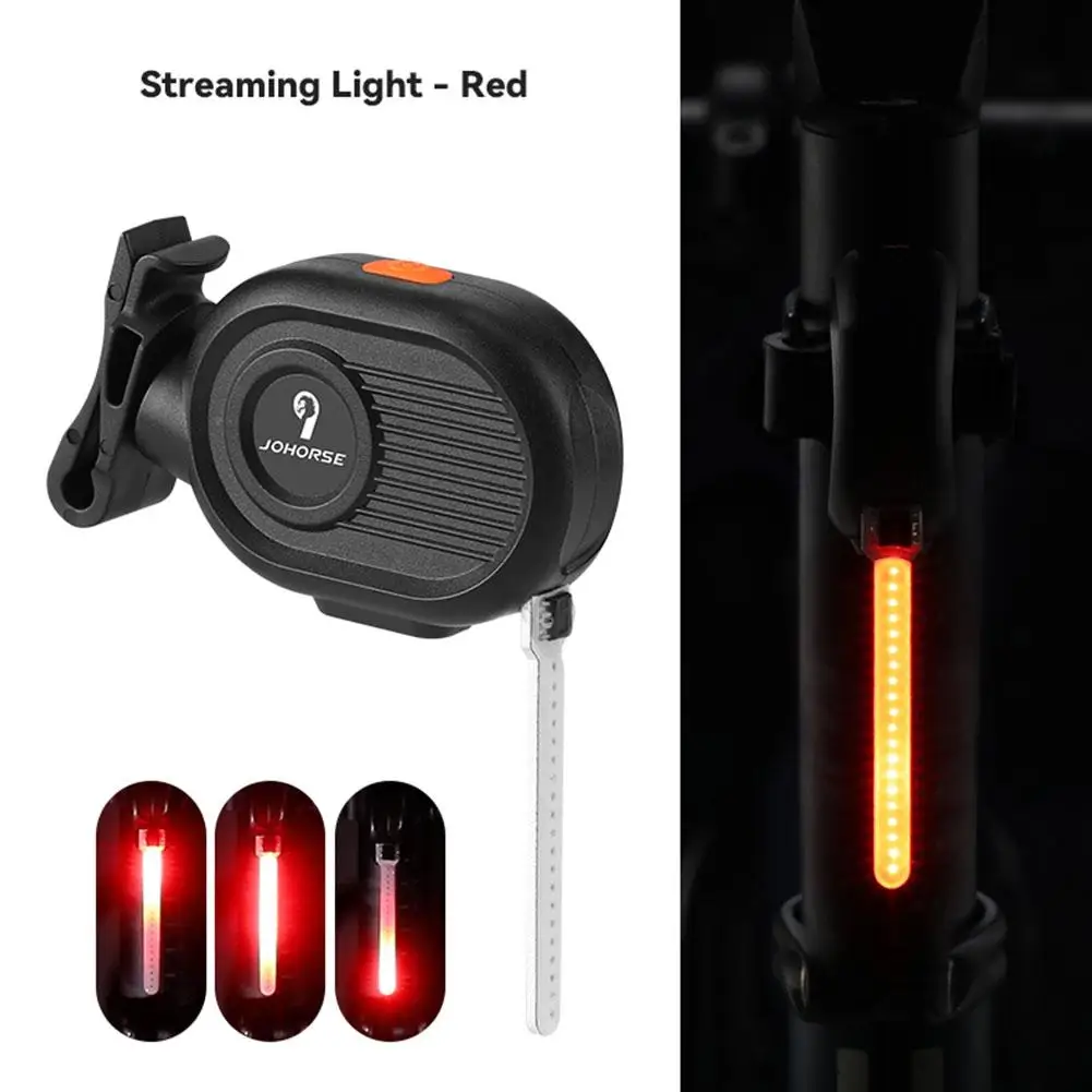 Bike Taillight Photon Drop Warning Lamp USB Rechargeable Bicycle Rear Light Waterproof Night Riding Lighting Back MTB Tail Light