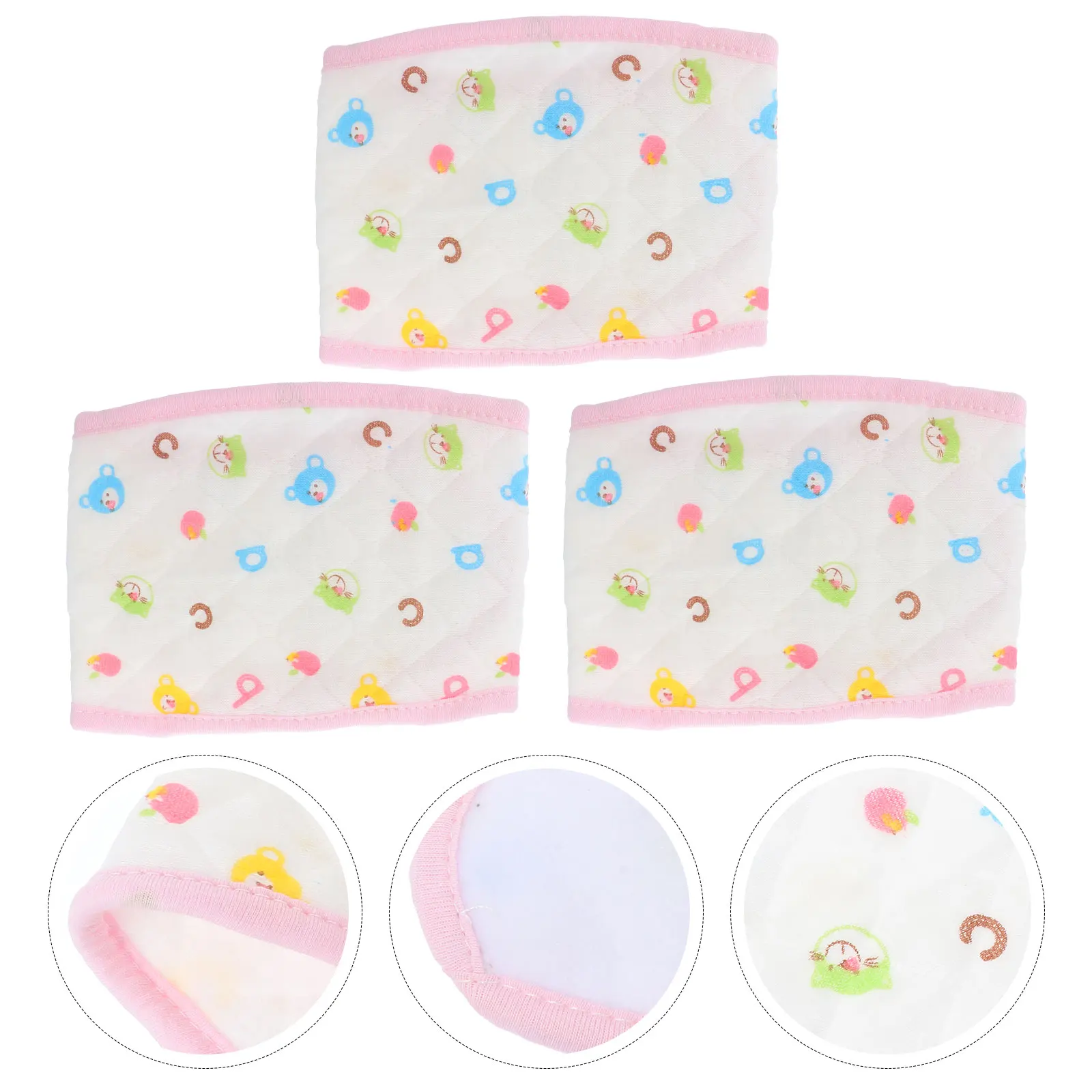 

3pcs Baby Umbilical Cord Infant Belly Wrap Printed Navel Belt Circumference Cotton Bellyband Toddler Soft Navel Guard Girth Belt