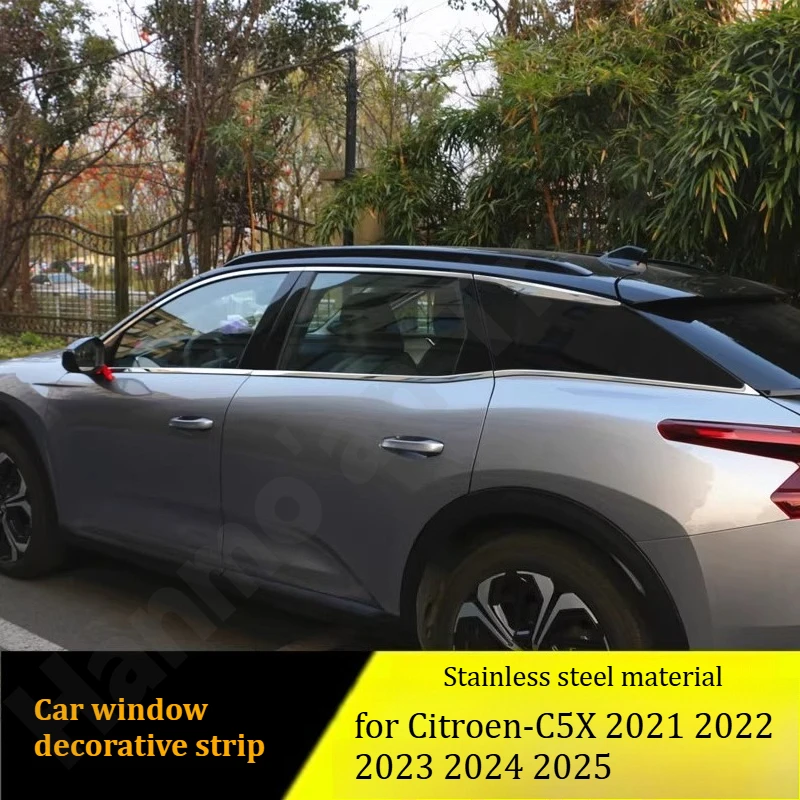 

for Citroen-C5X 2021~2025 Window trim/stainless steel lower window decorative bright strip/decorative accessories