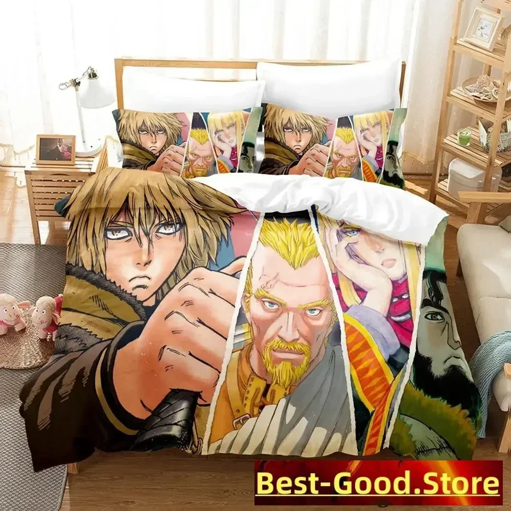 

2023 Vinland Saga Bedding Set Duvet Cover Sheet Printed Bed Set Pillowcase Bed Full Queen King Size Comforter Bedroom