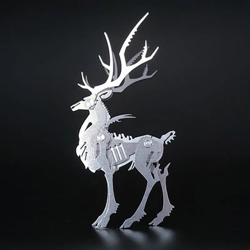 Stainless Steel DIY 3D Metal Puzzle Unicorn Gluttonous Charizard Ice Dragon Phoenix High Difficulty Mechanical Assembly Model